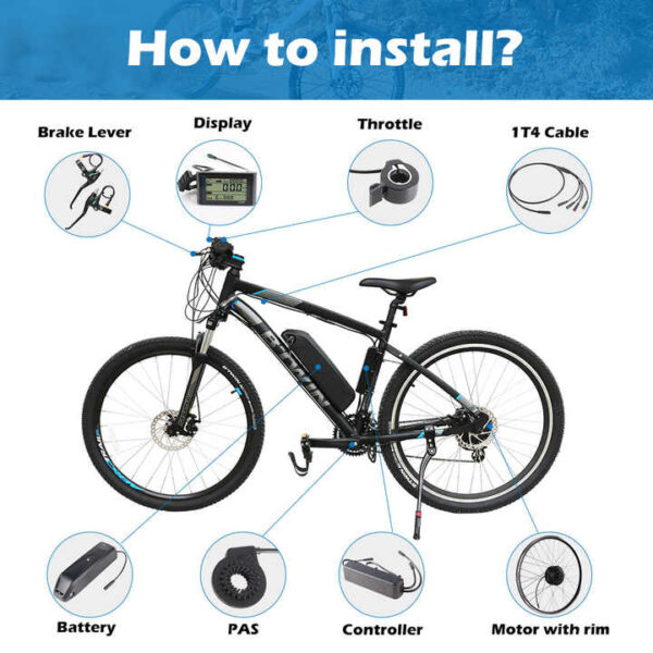 1000w Motor Electric Bicycle Conversion Kit with Lithium Battery - Image 6